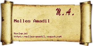 Melles Amadil névjegykártya